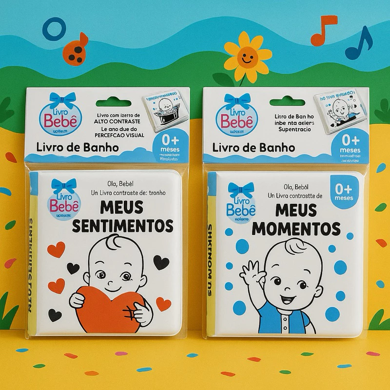 Kit 2 livros de banho meus sentimentos, meus momentos