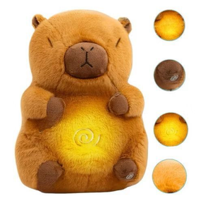 Capivara Soninho Pelúcia Calmante que Respira com Som e Luz para Bebê
