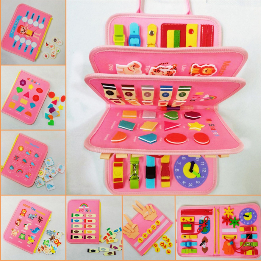 Brinquedos Maleta Sensoriais Básicos De Habilidades De Vida Para Toddlers Montessori Busy Board