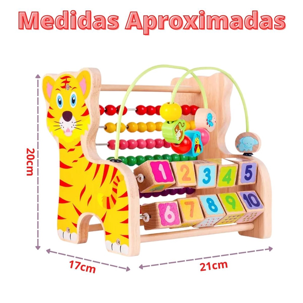 Brinquedo Educativo Infantil Madeira Ábaco Montessori Desenvolvimento criança Pedagógico com inmetro