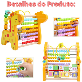 Brinquedo Educativo Infantil Madeira Ábaco Montessori Desenvolvimento criança Pedagógico com inmetro