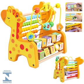 Brinquedo Educativo Infantil Madeira Ábaco Montessori Desenvolvimento criança Pedagógico com inmetro