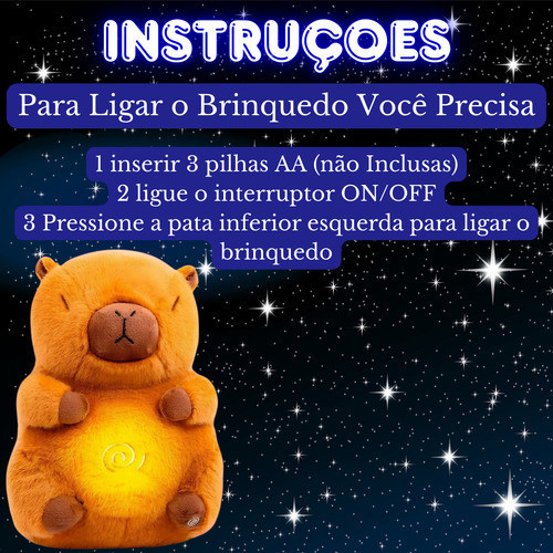 Capivara Filó Brinquedo De Pelúcia Respira Para Dormir Som