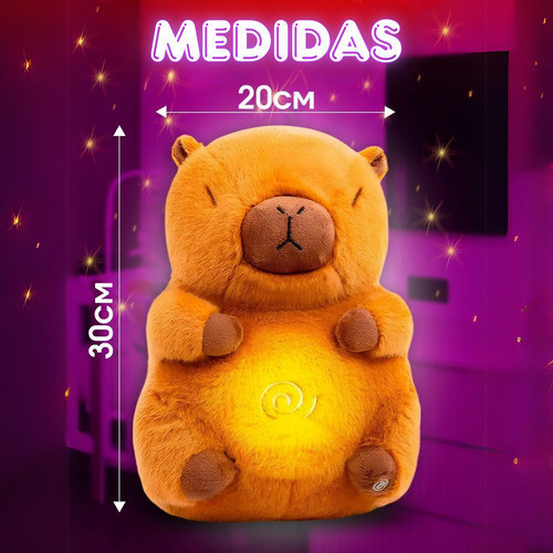 Capivara Filó Brinquedo De Pelúcia Respira Para Dormir Som