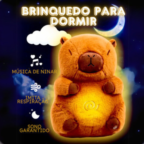 Capivara Filó Brinquedo De Pelúcia Respira Para Dormir Som